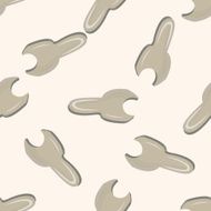 work tool wrench cartoon seamless pattern background N8
