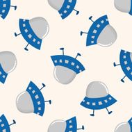Space ufo cartoon seamless pattern background N18