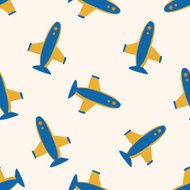 airplane cartoon seamless pattern background N27