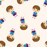 basketball player cartoon seamless pattern background N41