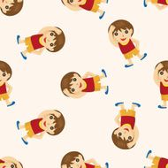 sport athlete cartoon seamless pattern background