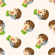 tennis player cartoon seamless pattern background N12