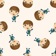 character musician cartoon seamless pattern background N4