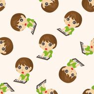character musician cartoon seamless pattern background N5