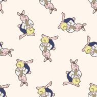 alice in wonderland cartoon seamless pattern background N45