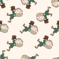 alice in wonderland cartoon seamless pattern background N46