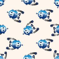 robot cartoon seamless pattern background N118