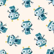 robot cartoon seamless pattern background N123
