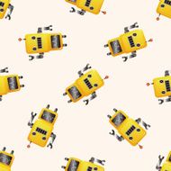 robot cartoon seamless pattern background N125
