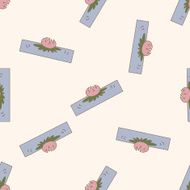 flower cartoon seamless pattern background N53