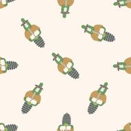 bizarre monster icon 10 cartoon seamless pattern background N4