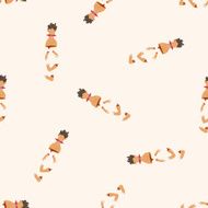 bizarre monster icon 10 cartoon seamless pattern background N6