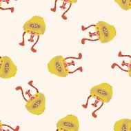 bizarre monster icon 10 cartoon seamless pattern background N7