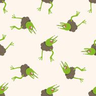 bizarre monster icon 10 cartoon seamless pattern background N9