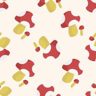 mushroom cartoon seamless pattern background N44