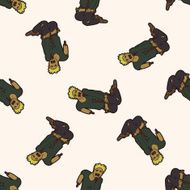zombie cartoon seamless pattern background N7