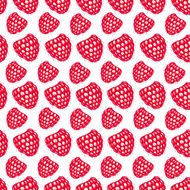 Seamless pattern with decorative raspberries
