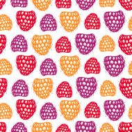 Seamless pattern with decorative raspberries N2