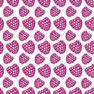 Seamless pattern with decorative raspberries N3