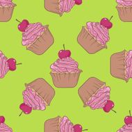 cupcake seamless vector pattern N2
