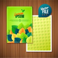 Spring background card with green leafs