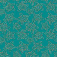 Starfish seamless vector summer pattern