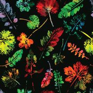 watercolor pattern of leaves seamless texture background imprint N3