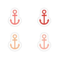 assembly realistic sticker design on paper anchors N4