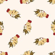 animal mouse playing instrument cartoon seamless pattern background N5