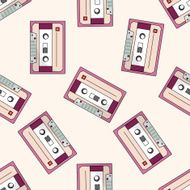 Audiotape cartoon seamless pattern background N55