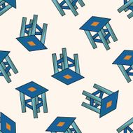 chair cartoon seamless pattern background N26