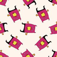 monster cartoon seamless pattern background N44