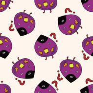monster cartoon seamless pattern background N45