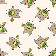 monster cartoon seamless pattern background N47