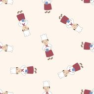 chef cartoon seamless pattern background N58