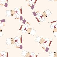 chef cartoon seamless pattern background N60