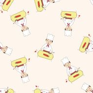 chef cartoon seamless pattern background N63