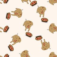 animal dog cartoon seamless pattern background N55