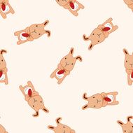 animal rabbit cartoon seamless pattern background N9