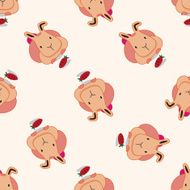 animal rabbit cartoon seamless pattern background N10