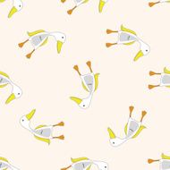 animal duck cartoon seamless pattern background N2