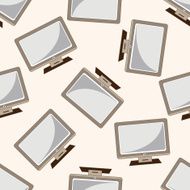 Home appliances theme tv cartoon seamless pattern background N11