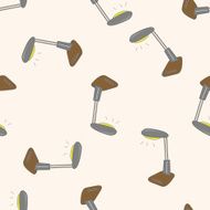Home appliances theme lamp cartoon seamless pattern background N12
