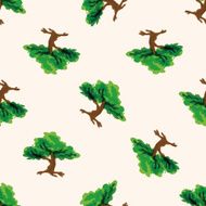 tree cartoon seamless pattern background N25