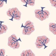 tree cartoon seamless pattern background N28