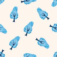 tree cartoon seamless pattern background N33