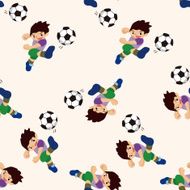 Sport soccer player cartoon seamless pattern background N28