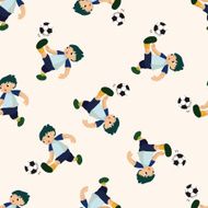 Sport soccer player cartoon seamless pattern background N29