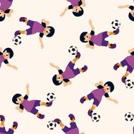 Sport soccer player cartoon seamless pattern background N33