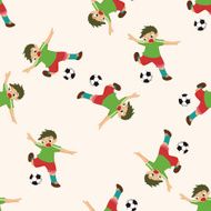 Sport soccer player cartoon seamless pattern background N34